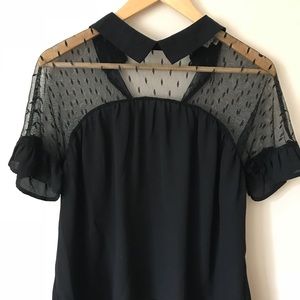 Black top with Peter Pan collar